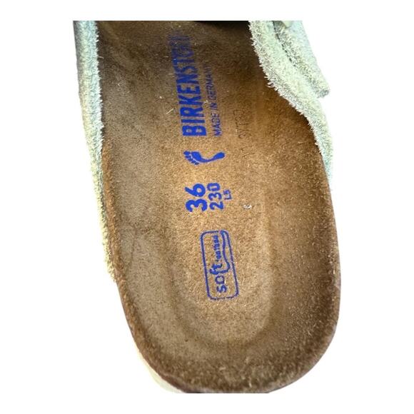 Birkenstock Arizona Green Suede Slide Sandal Soft Footbed Women size 36 US 5 - Picture 5 of 9